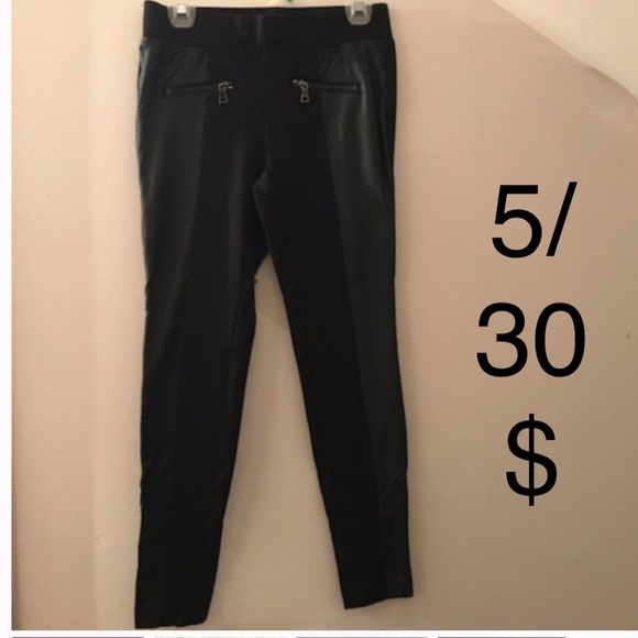 🍁5/30$!! Victoria's Secret Straight Leg Leather Detail Pants - Picture 1 of 11